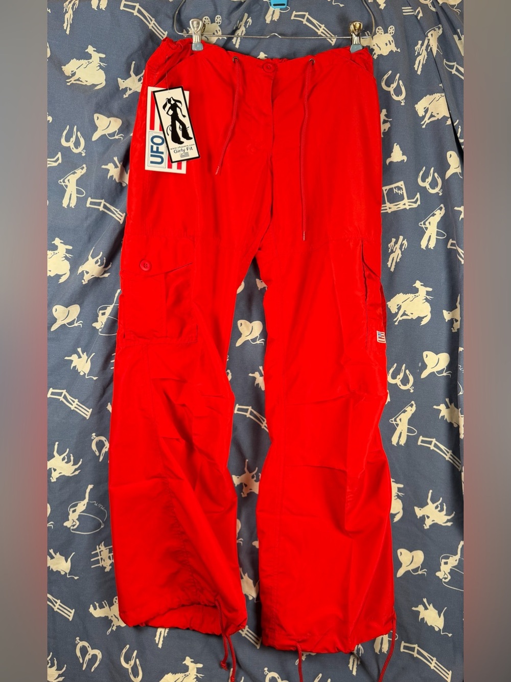 UFO Red Women's Y2K Cargo Rave Parachute Girly Fit NWT